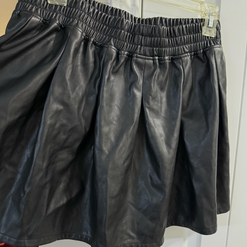 Love J Black Faux Leather Mini Skirt